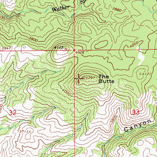 Topographic Map of The Butte, AZ