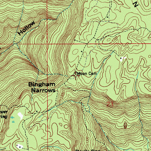 Topographic Map of Moon Cemetery, AL