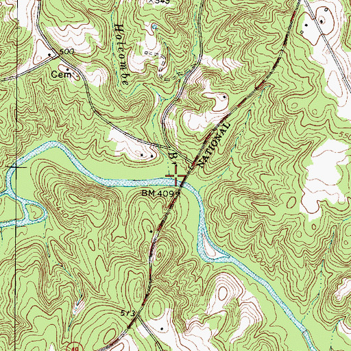 Topographic Map of Holcombe Branch, SC