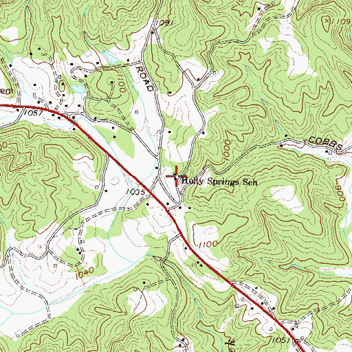 Topographic Map of Holly Springs School, SC