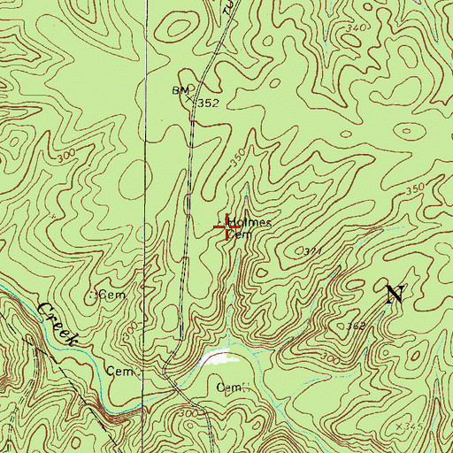 Topographic Map of Holmes Cemetery, SC