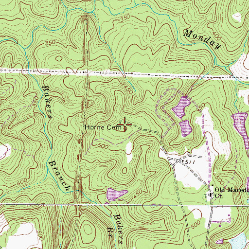 Topographic Map of Horne Cemetery, SC