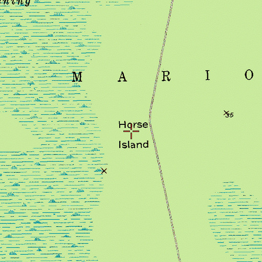 Topographic Map of Horse Island, SC