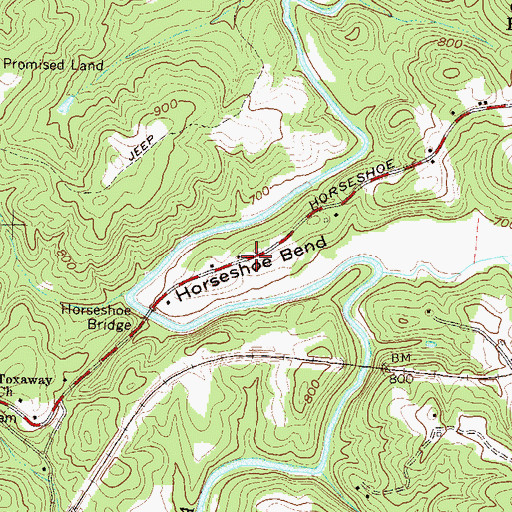 Topographic Map of Horseshoe Bend, SC