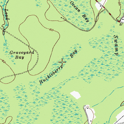 Topographic Map of Huckleberry Bay, SC