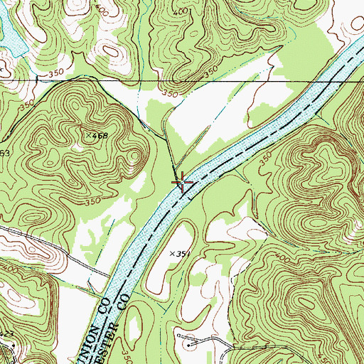 Topographic Map of Hughes Creek, SC