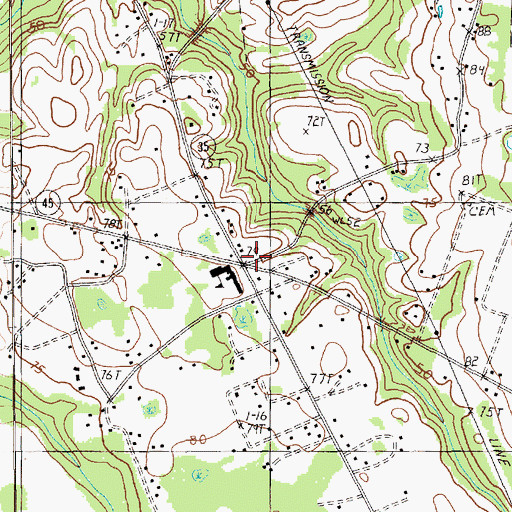 Topographic Map of I K Gourdin School, SC