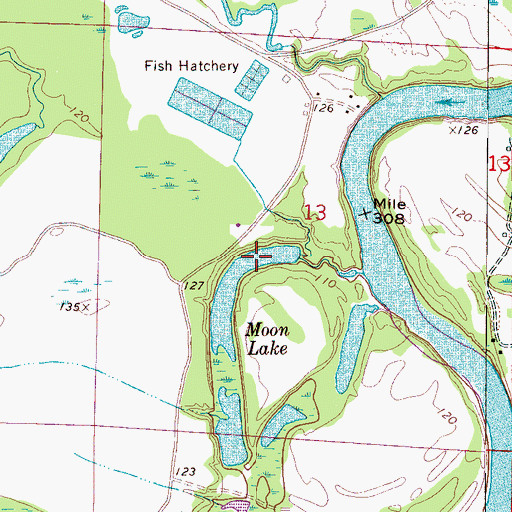 Topographic Map of Moon Lake, AL
