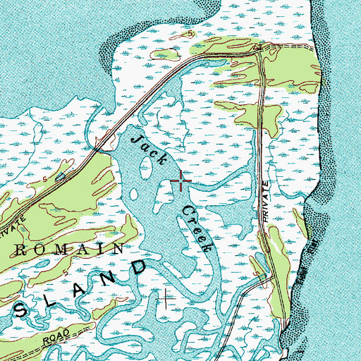 Topographic Map of Jack Creek, SC