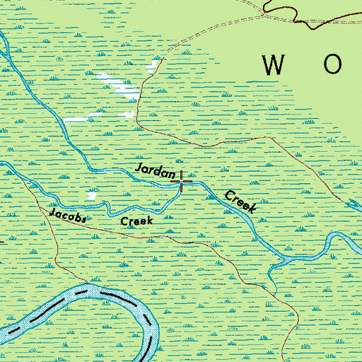 Topographic Map of Jacobs Creek, SC