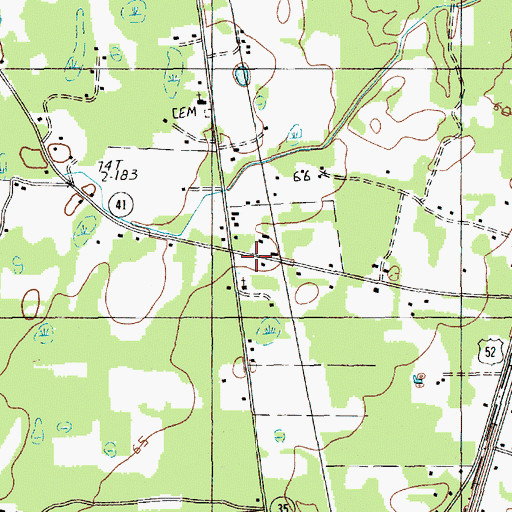 Topographic Map of Jehovah Church, SC