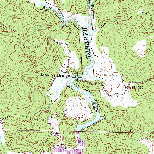 Topographic Map of Jenkins Bridge, SC