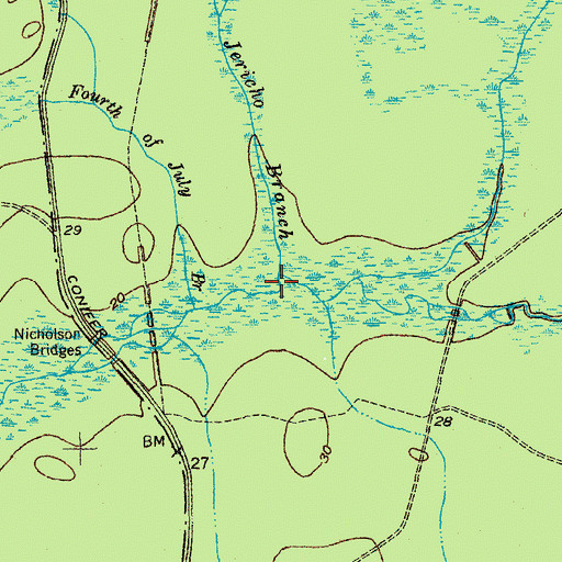 Topographic Map of Jericho Branch, SC