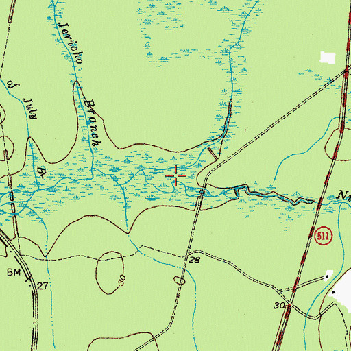 Topographic Map of Jericho Swamp, SC