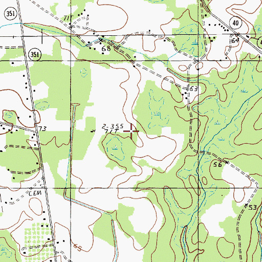 Topographic Map of Jervy Chapel School, SC