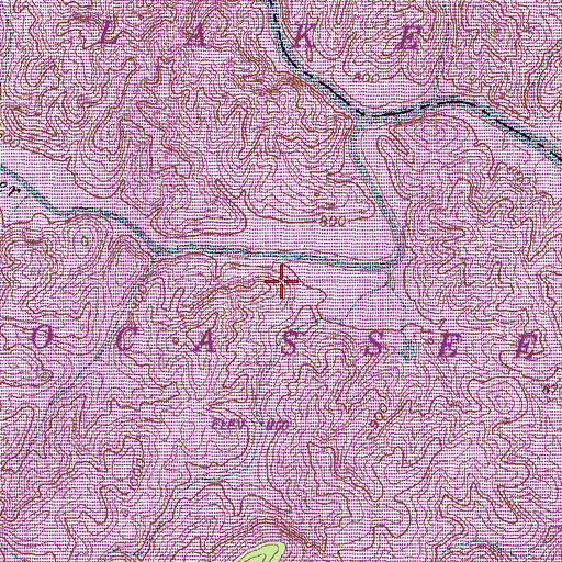 Topographic Map of Jocassee, SC