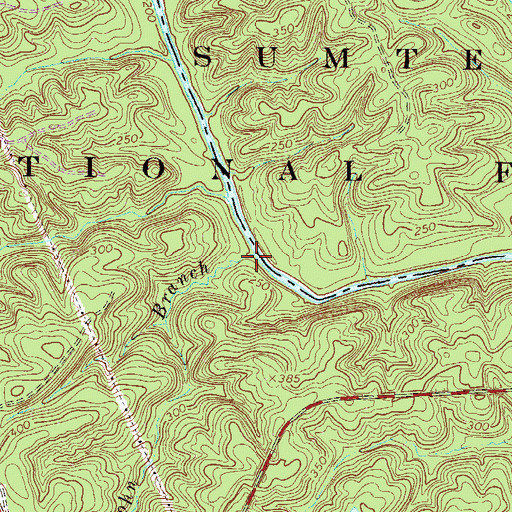 Topographic Map of John Branch, SC