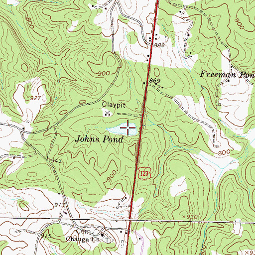Topographic Map of Johns Pond, SC