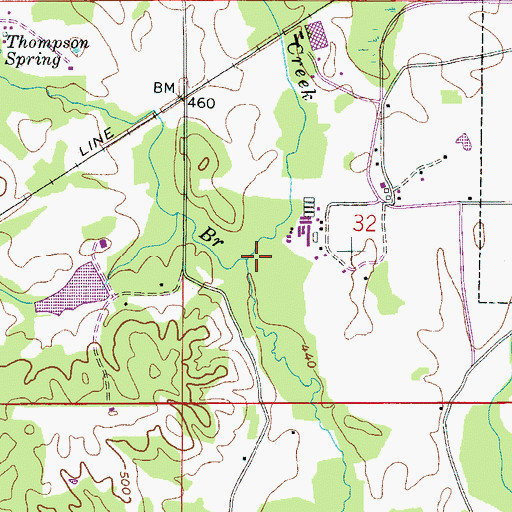 Topographic Map of Moore Branch, AL
