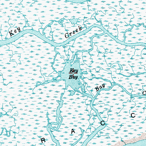 Topographic Map of Key Bay, SC
