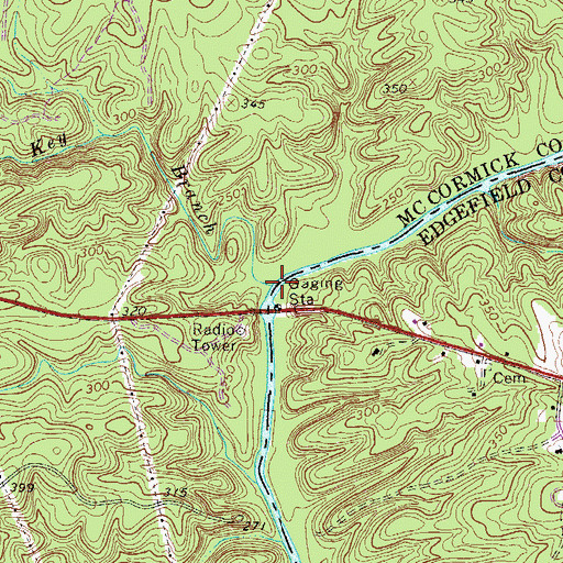 Topographic Map of Key Branch, SC