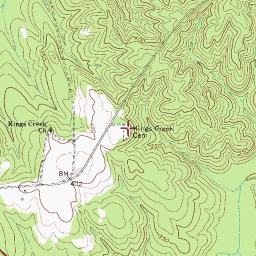 Topographic Map of Kings Creek Cemetery, SC
