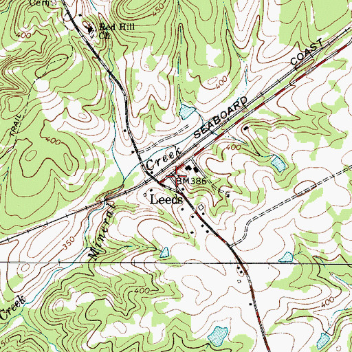 Topographic Map of Leeds, SC