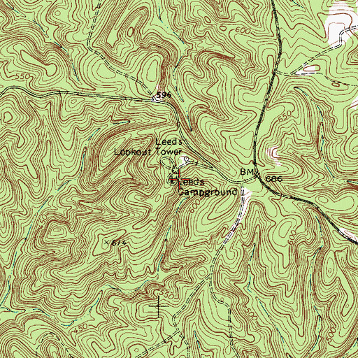Topographic Map of Leeds Campground, SC