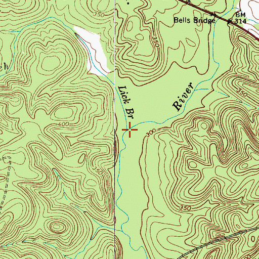 Topographic Map of Lick Branch, SC