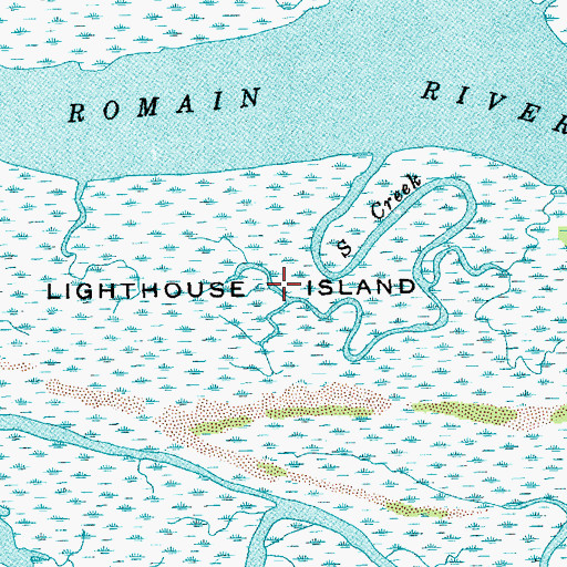 Topographic Map of Lighthouse Island, SC