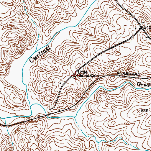 Topographic Map of Little Adams Cemetery, SC