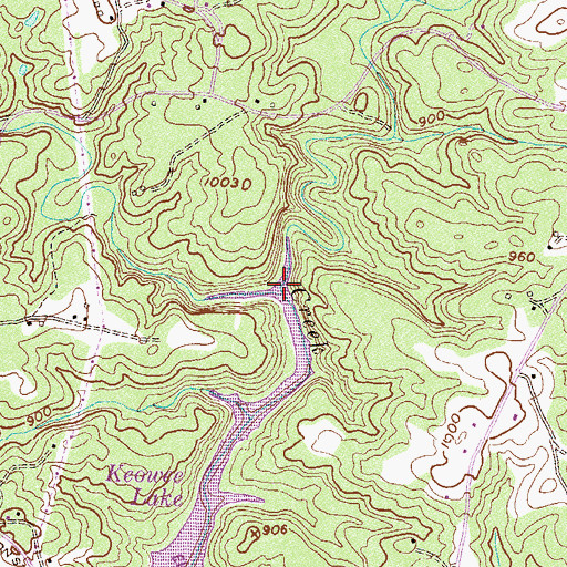 Topographic Map of Little Cane Creek, SC