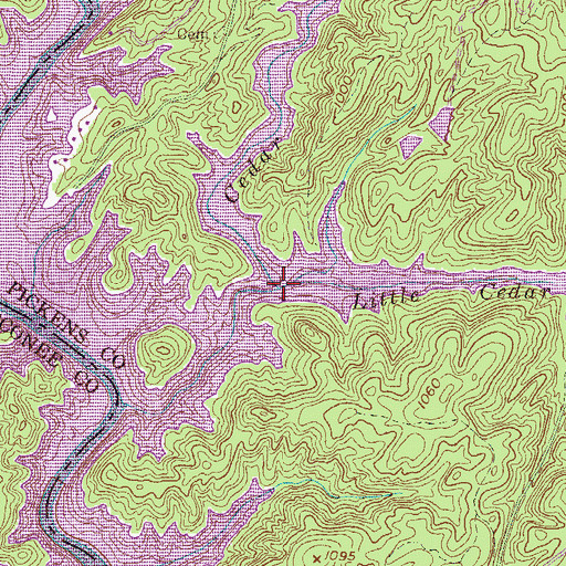 Topographic Map of Little Cedar Creek, SC