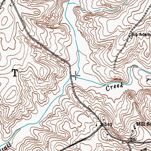 Topographic Map of Little Curltail Creek, SC