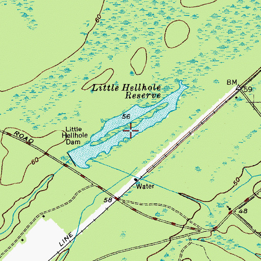 Topographic Map of Little Hellhole Reserve, SC
