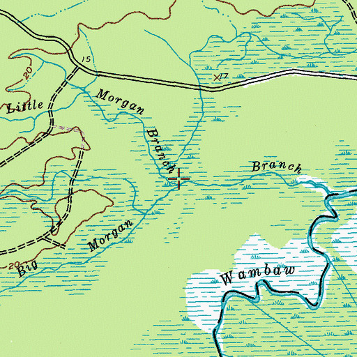 Topographic Map of Little Morgan Branch, SC