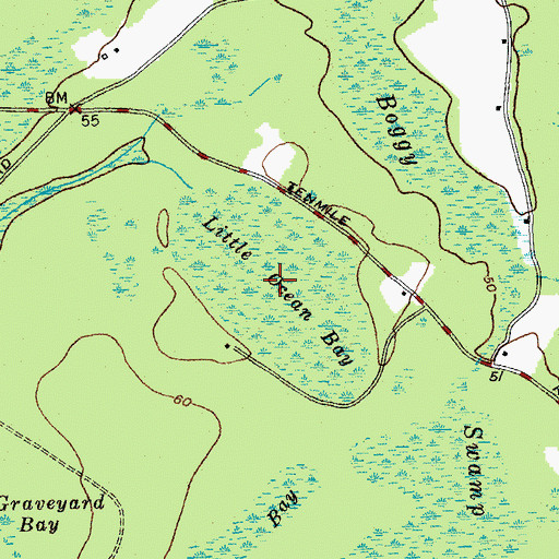 Topographic Map of Little Ocean Bay, SC