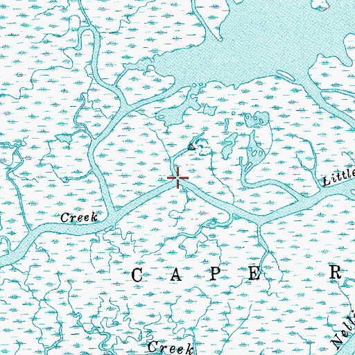 Topographic Map of Little Papas Creek, SC