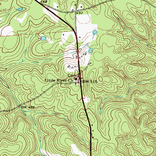 Topographic Map of Little River Church, SC