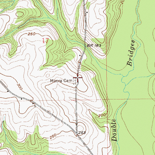 Topographic Map of Moore Cemetery, AL