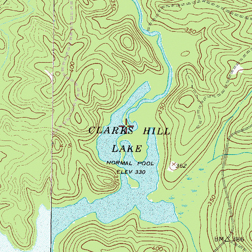 Topographic Map of Long Cane Creek, SC