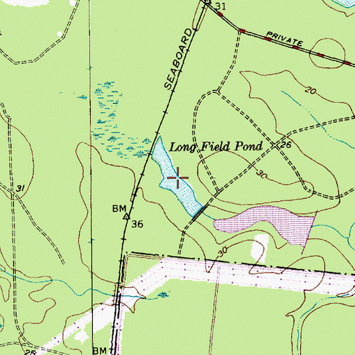 Topographic Map of Long Field Pond, SC