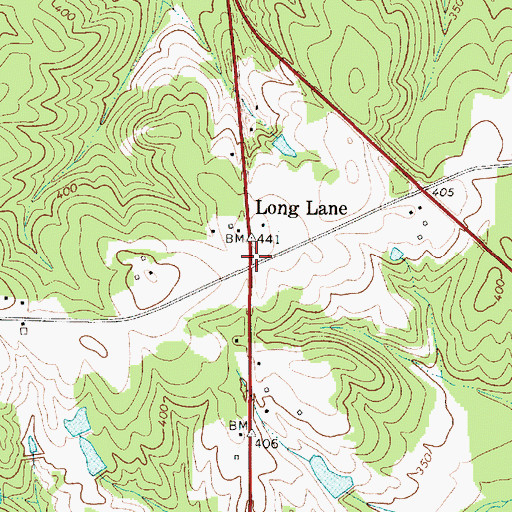 Topographic Map of Long Lane, SC