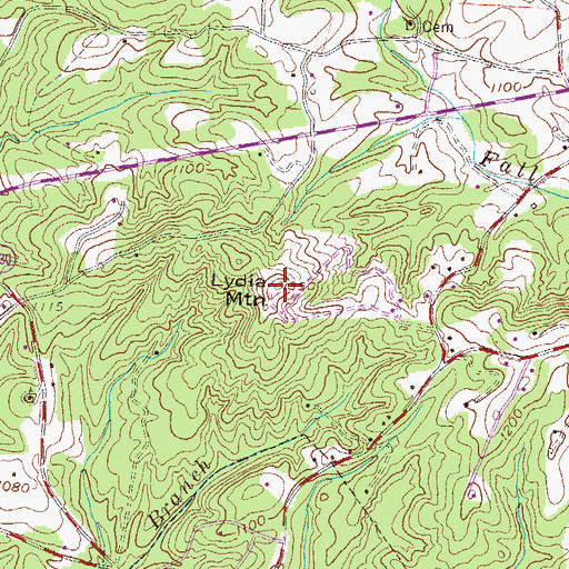 Topographic Map of Lydia Mountain, SC
