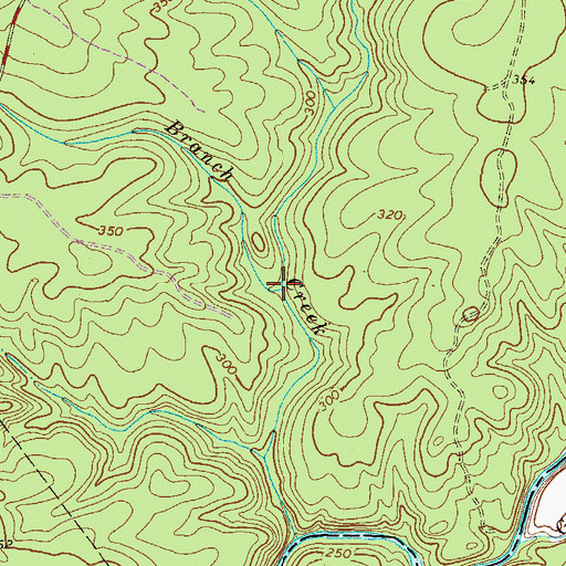 Topographic Map of Mack Branch, SC