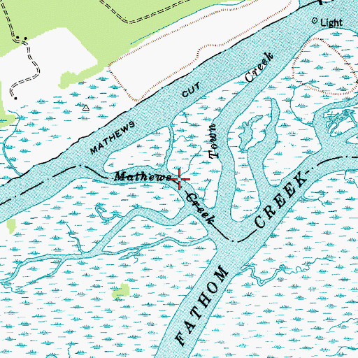 Topographic Map of Mathews Creek, SC