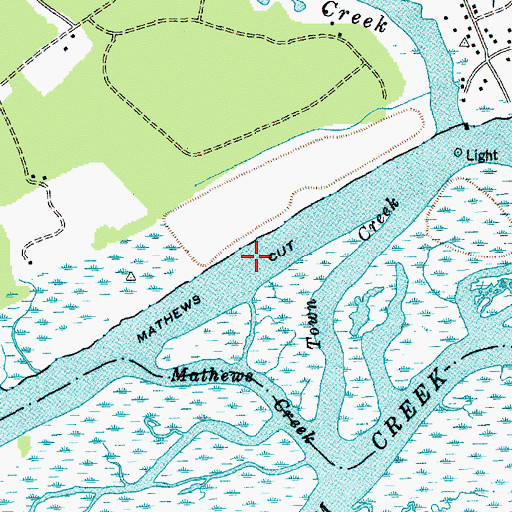 Topographic Map of Mathews Cut, SC