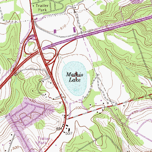 Topographic Map of Mathis Lake, SC