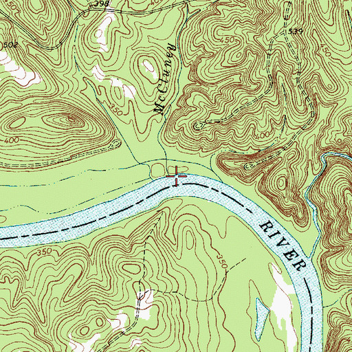 Topographic Map of McCluney Branch, SC