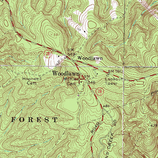 Topographic Map of McKie Cemetery, SC